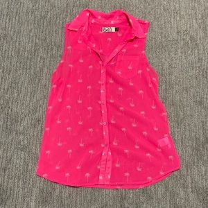 Hot pink sheer sleeveless top